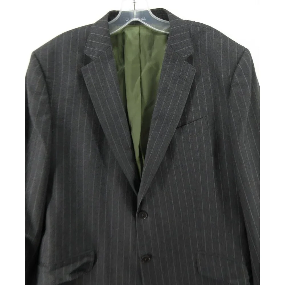 Charles Tyrwhitt Sport Coat 44 L Blazer Wool Pinstripe Jacket Slim Fit